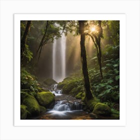 Nature Waterfall Art Print