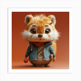 Rizwanakhan 3d Cute Animal Cartoon Character Solid Background D7eb73ad Fef6 492f B679 B0c6b56e8370 1 Art Print