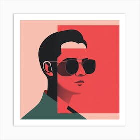 Portrait Of A Man With Sunglasses Art Print