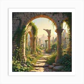 Into The Garden Ai Art Wall Art Design Illustration (17) Art Print