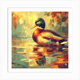 Oil Texture Abstract Duck 5 Copy Art Print