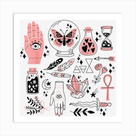 Easy Halloween Costume Witchcraft All Seeing Eye Palmistry Art Print