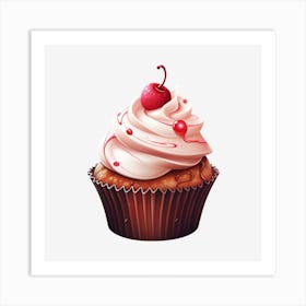 Cupcake With Cherry 19 Art Print