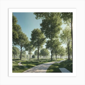 Sunlit Park Art Print