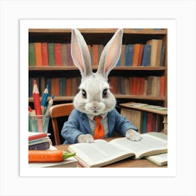 Rabbit In A Suit 53 Art Print