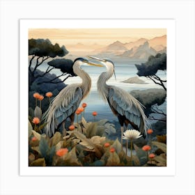 Bird In Nature Great Blue Heron 4 Art Print