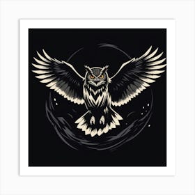 Black Owl Art Print