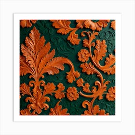 Decorative Floral Wallpaper Art Print