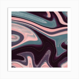 Pink And Purple Swirls Painting Art Print