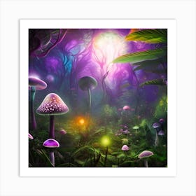 Mushroom Forest Art Print