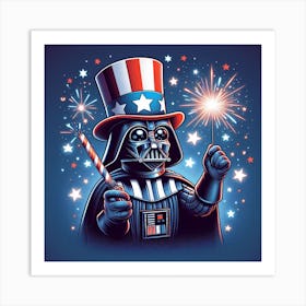 Darth Vader On The 4th Of July Star Wars Art Print Art Print