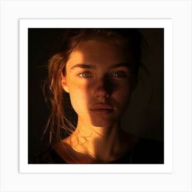 Portrait of a young woman through the light Art Print