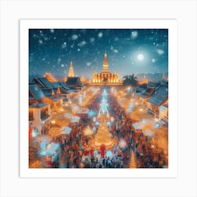 Laos At Night Art Print