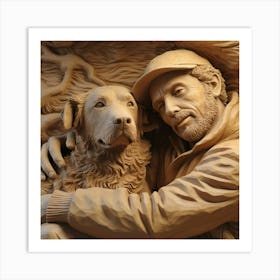 One Man And His Dog Art Print