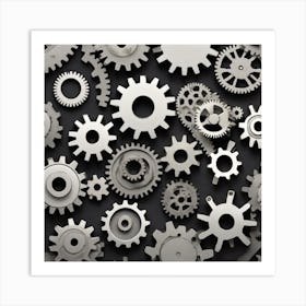 Gears Stock Photos & Royalty-Free Footage 6 Art Print