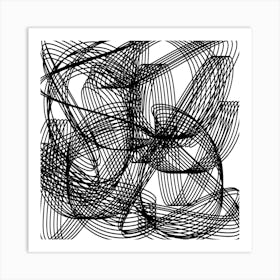 Abstract Black And White Drawing 1 Art Print