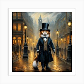 Cat In Top Hat Art Print