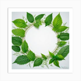 Frame Of Green Leaves 5 Art Print