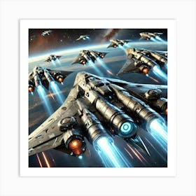 Orbital Strike Fighters Converted Art Print