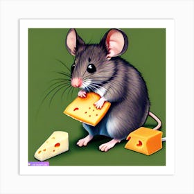 Pop Art Print | Mouse In The Middle With Cheese Art Print