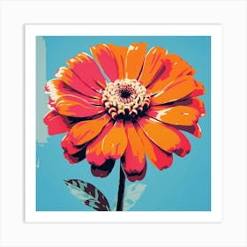 Andy Warhol Style Pop Art Flowers Zinnia 2 Square Art Print