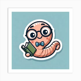 Worm Reading A Book 2 Art Print