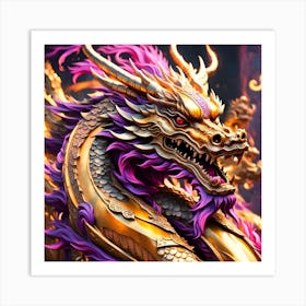 Orange Dragon Art Print