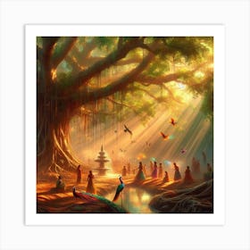 Buddha Tree Art Print