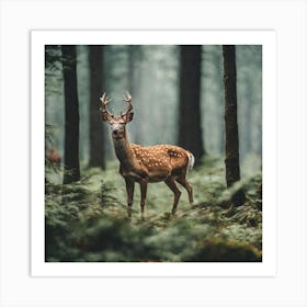 Deer In The Forest Art Print