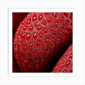 Close Up Of Red Strawberries Art Print