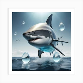 White Shark Art Print