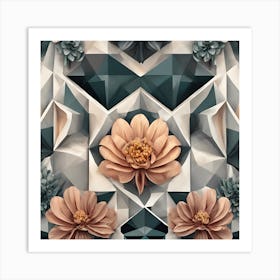 Geometric Floral Pattern Art Print