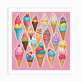 Ice Cream Cones 1 Art Print