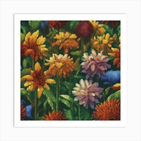 Dahlias Art Print