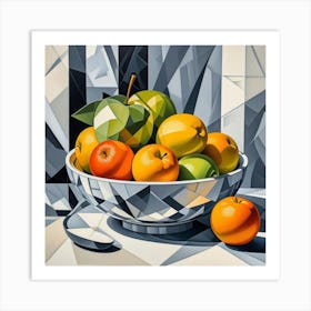 Fruit Bowl Monochrome Background Art Print