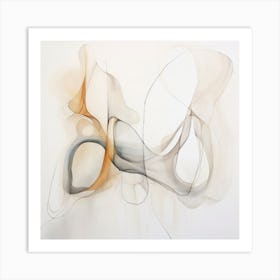 Abstract Organic Minimalist Gray Brown Splash In Muted Colors 4 Art Print