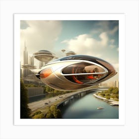 Futuristic Spaceship 64 Art Print