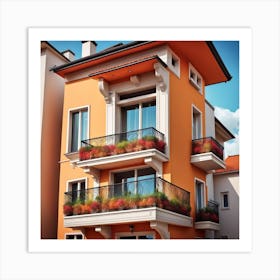 House With Balconies Art Print