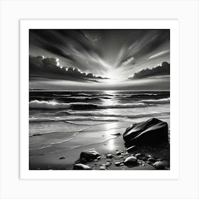 Sunset At The Beach 32 Art Print