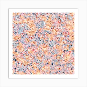 Pink And Blue Mosaic Art Print