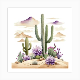 Watercolor Desert Art Print