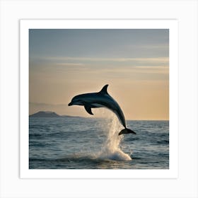 Dolphin Jumping Out Of The Water Art Print