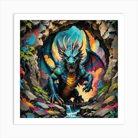 Dragon In The Cave Art Print