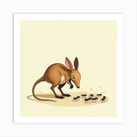 Kangaroo And Ants Art Print