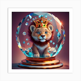 El Rey Leon Baby En Una Bola De Cristal Con Diam Art Print