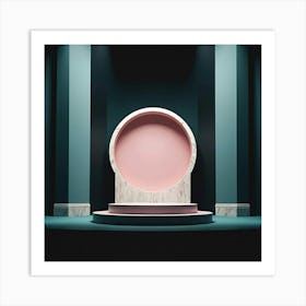 Pink Circle On Stage Art Print