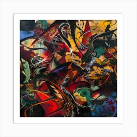 Flying, Graffiti, Street Art, Urban Hues Art Print