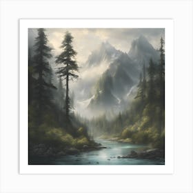 River In The Mountains Art Print