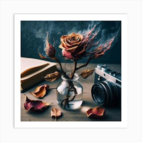 Smoke Rose Art Print