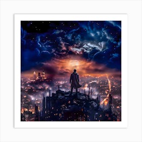 The city at night. Art Print